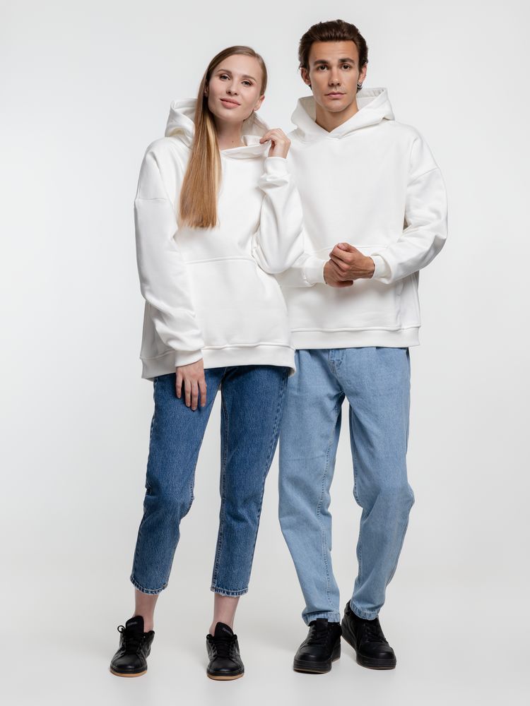 Худи оверсайз Kulonga Comfort Heavy, молочно-белое — изображение 11