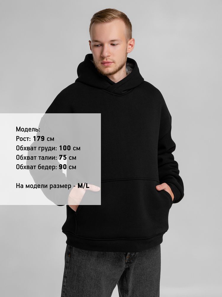 Худи Furry Oversize, черное — изображение 12