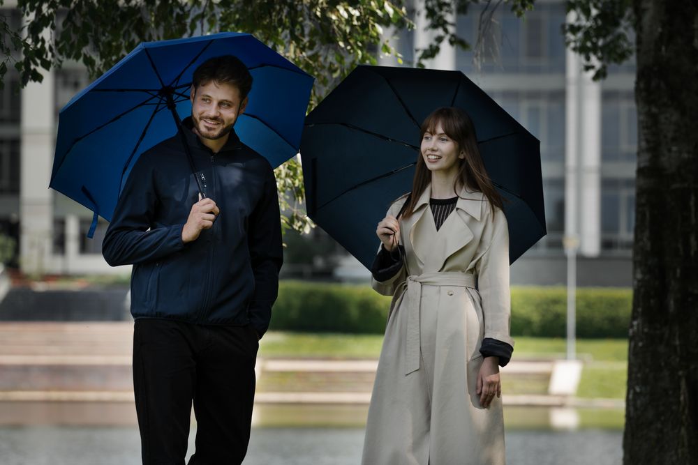 Зонт складной Monsoon, темно-синий — изображение 7