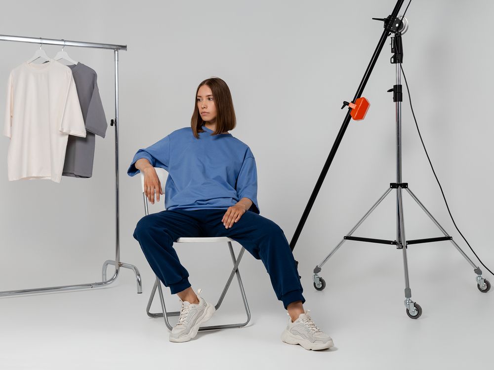 Футболка оверсайз унисекс Kosmos 2.0, синяя — изображение 10