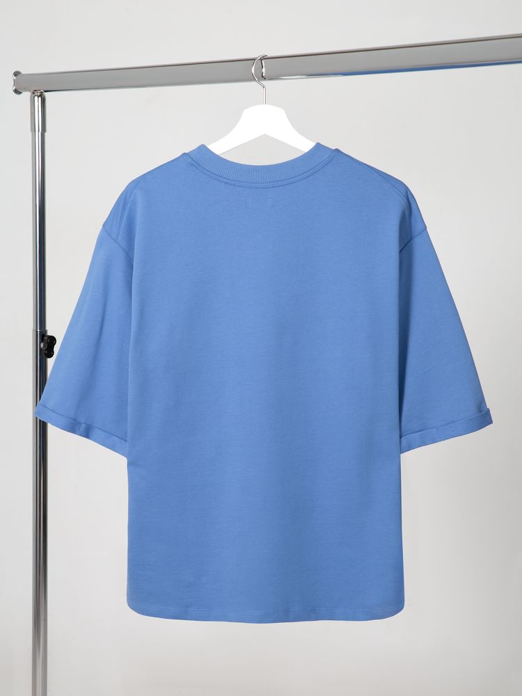 Футболка оверсайз унисекс Kosmos 2.0, синяя — изображение 3