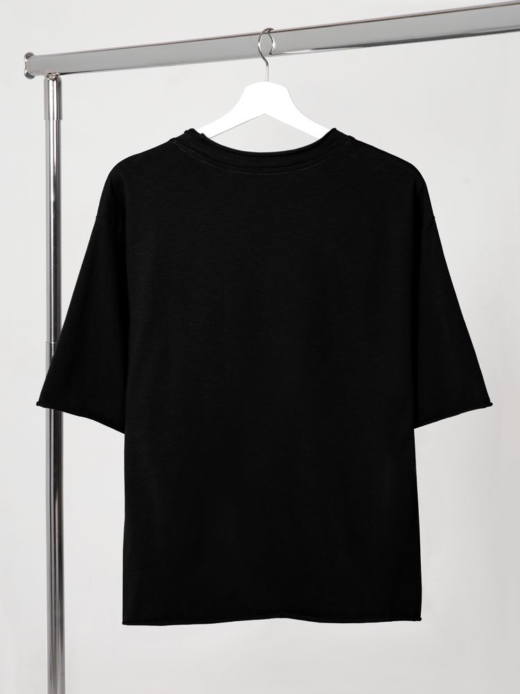 Футболка оверсайз Vozduh 2.0, черная — изображение 3