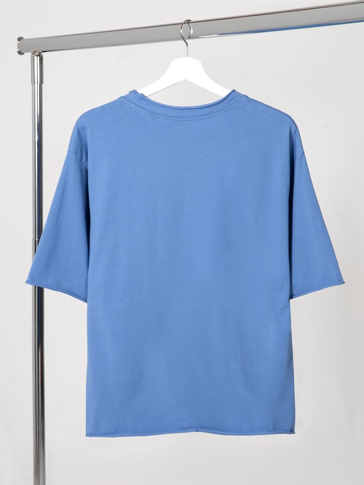 Футболка оверсайз Vozduh 2.0, синяя — изображение 3