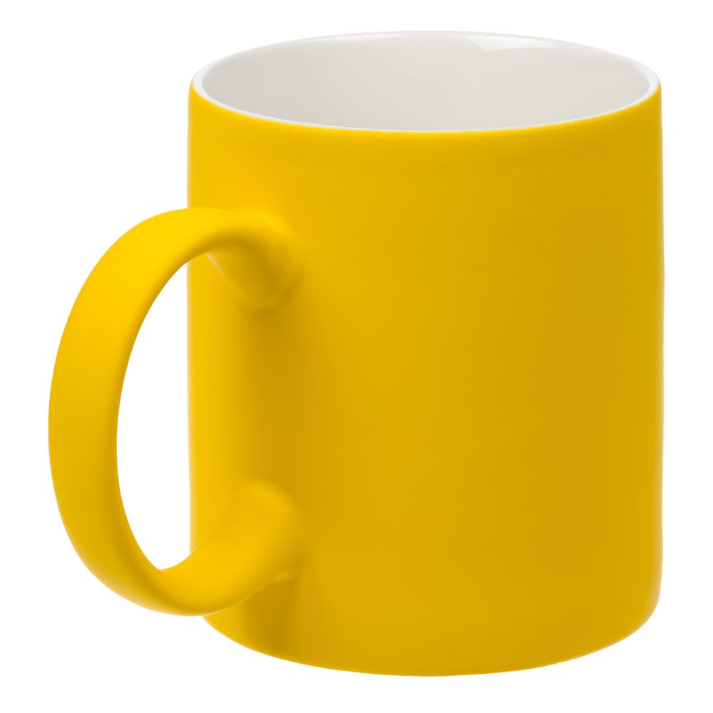 Кружка Promo Soft с покрытием софт-тач, желтая — изображение 3