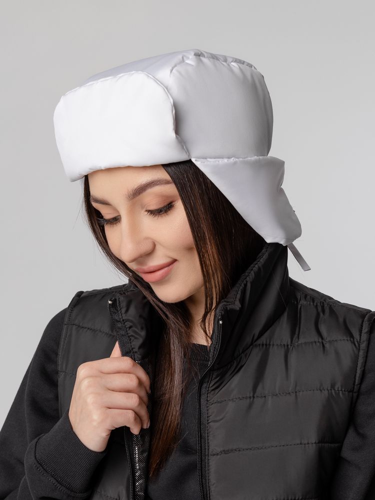 Шапка-ушанка Shelter, белая — изображение 15