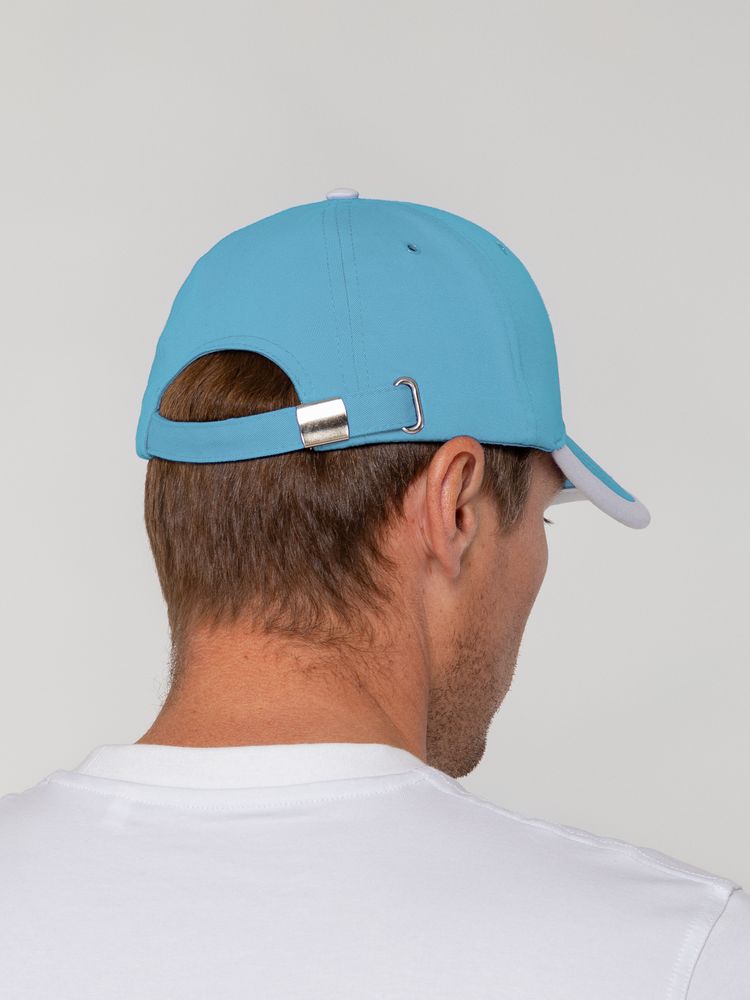 Бейсболка Honor, голубая с белым кантом — изображение 5