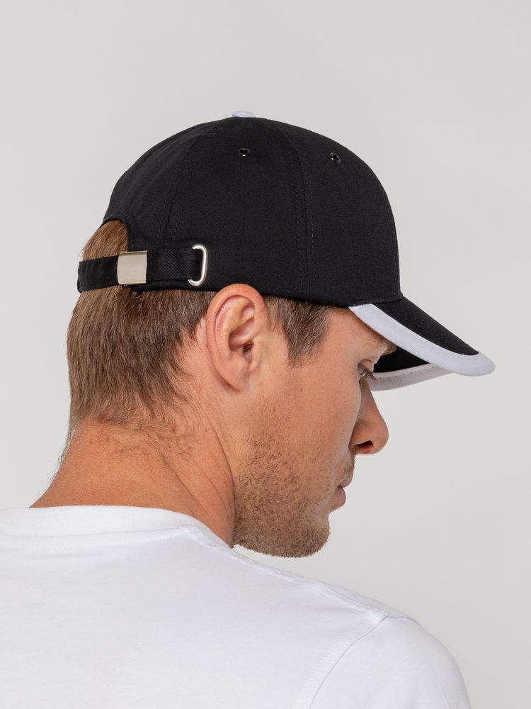 Бейсболка Honor, черная с белым кантом — изображение 6