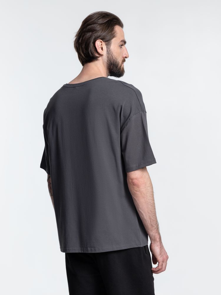 Футболка унисекс оверсайз Crosstown, темно-серая — изображение 11