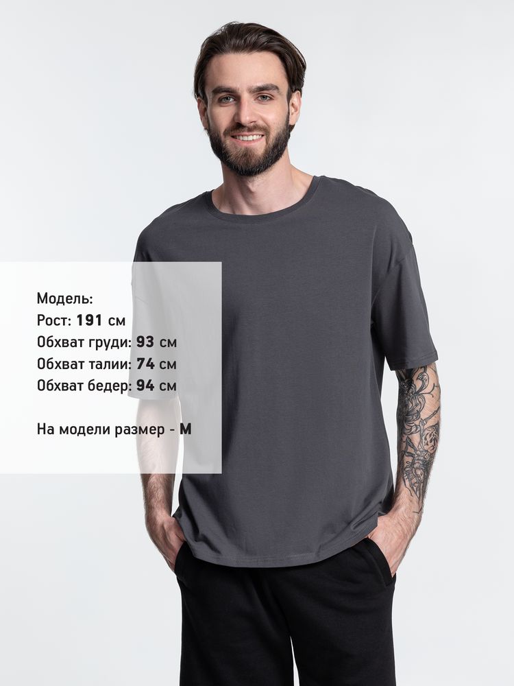 Футболка унисекс оверсайз Crosstown, темно-серая — изображение 9