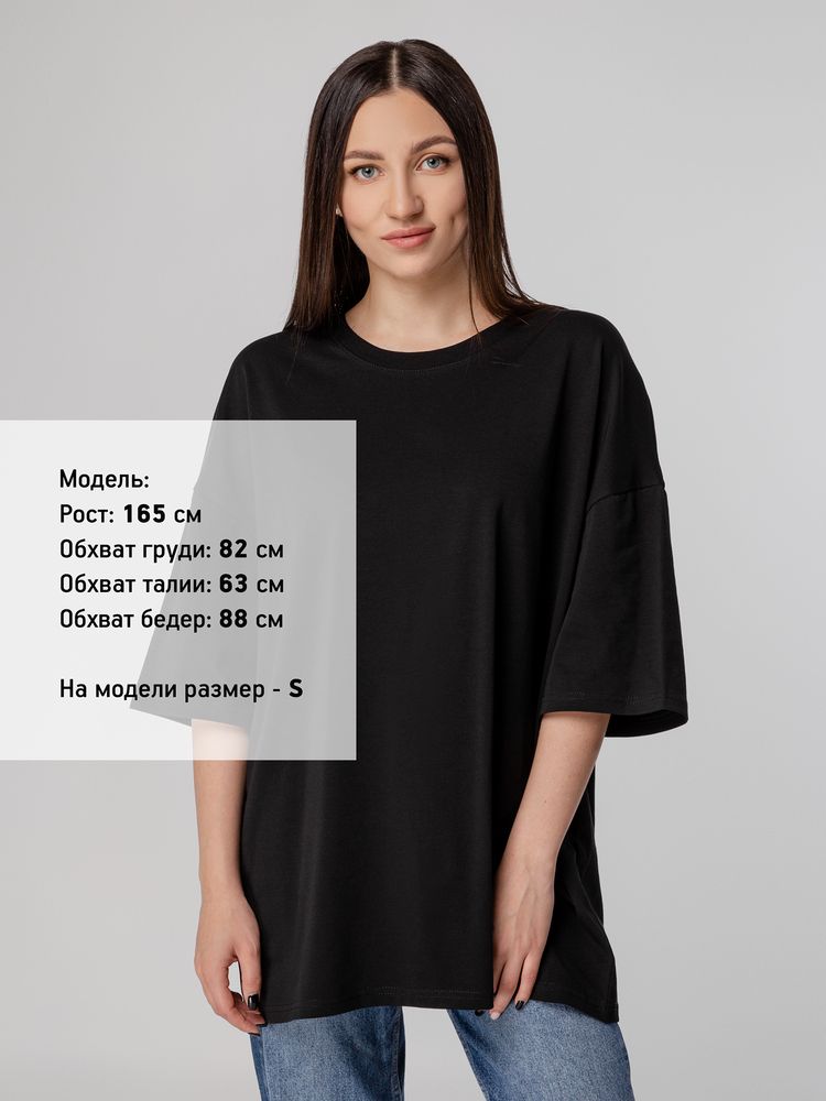 Футболка унисекс оверсайз Crosstown, черная — изображение 6