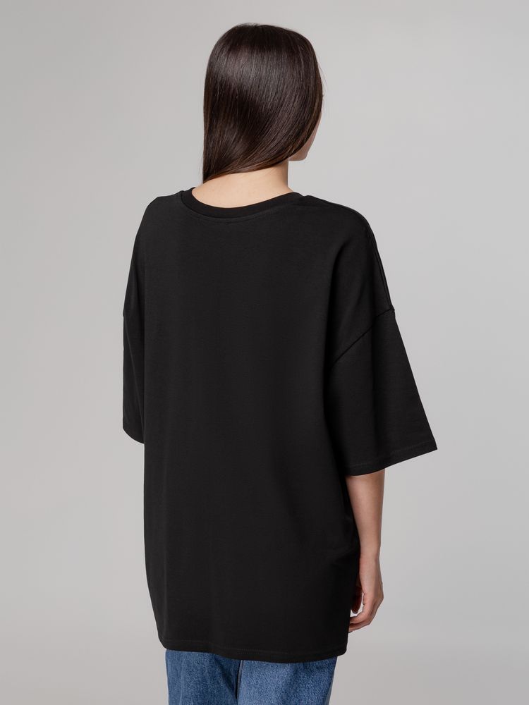 Футболка унисекс оверсайз Crosstown, черная — изображение 7