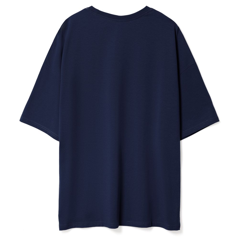 Футболка унисекс оверсайз Crosstown, темно-синяя — изображение 4
