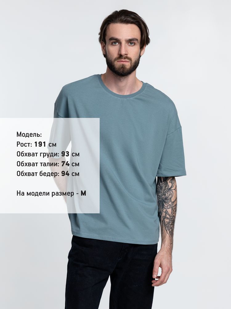 Футболка унисекс оверсайз Crosstown, серо-зеленая — изображение 6