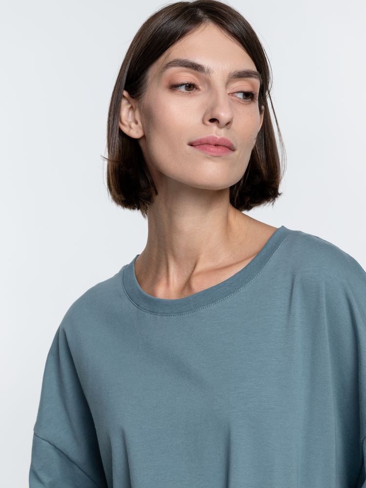 Футболка унисекс оверсайз Crosstown, серо-зеленая — изображение 12