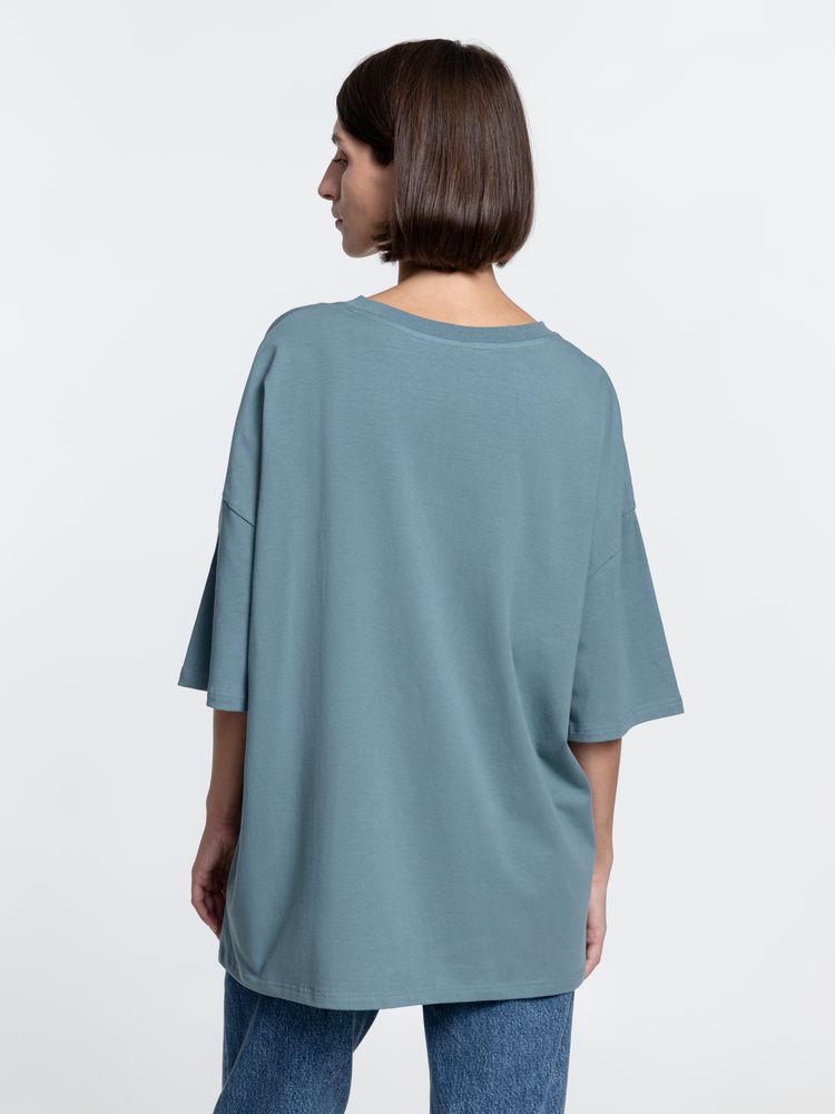 Футболка унисекс оверсайз Crosstown, серо-зеленая — изображение 11