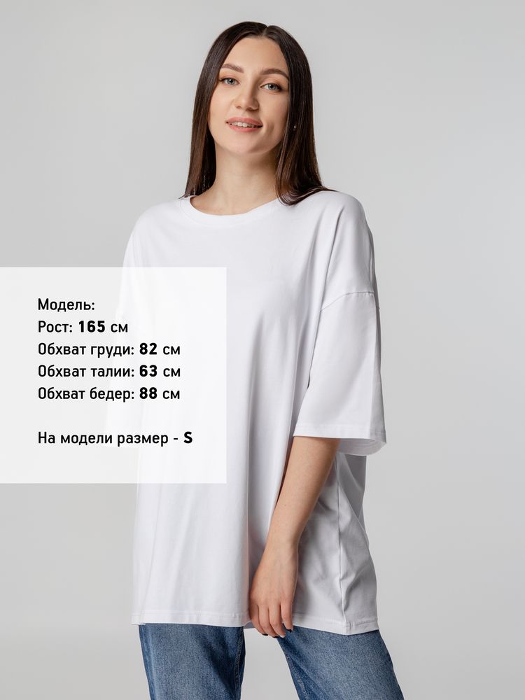 Футболка унисекс оверсайз Crosstown, белая — изображение 6