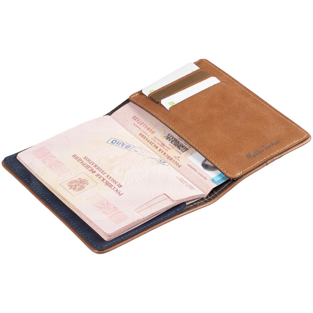 Обложка для паспорта Kalsa Palermo, синяя — изображение 5