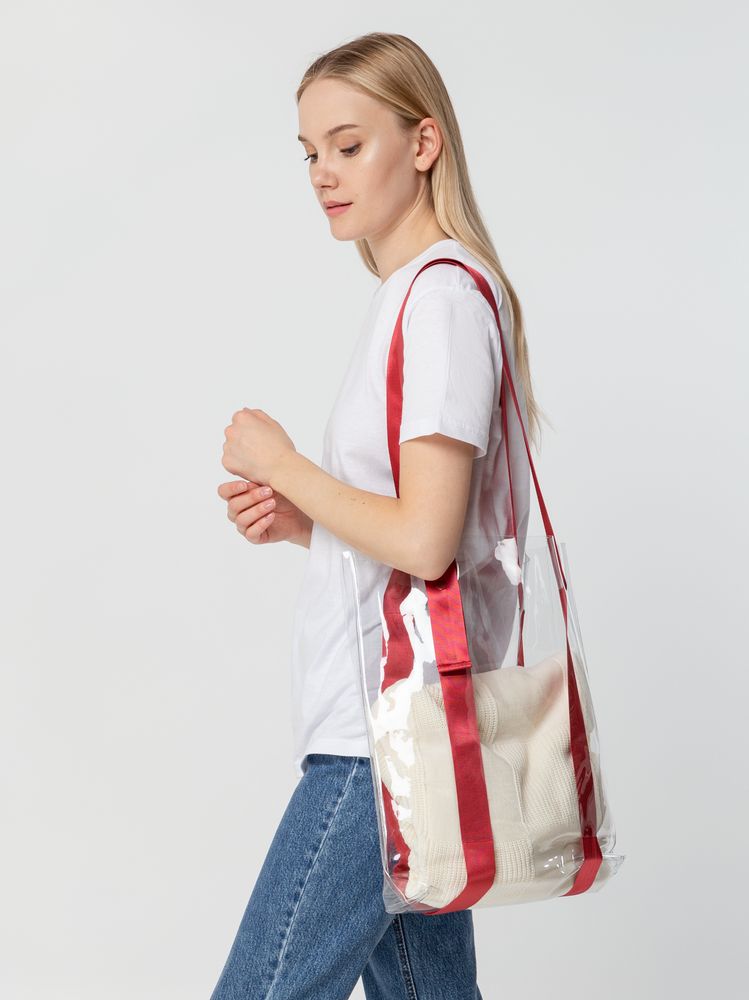 Шопер Clear Fest, прозрачный с красными ручками — изображение 6