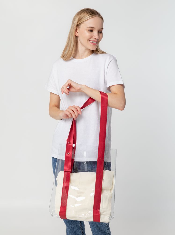 Шопер Clear Fest, прозрачный с красными ручками — изображение 7