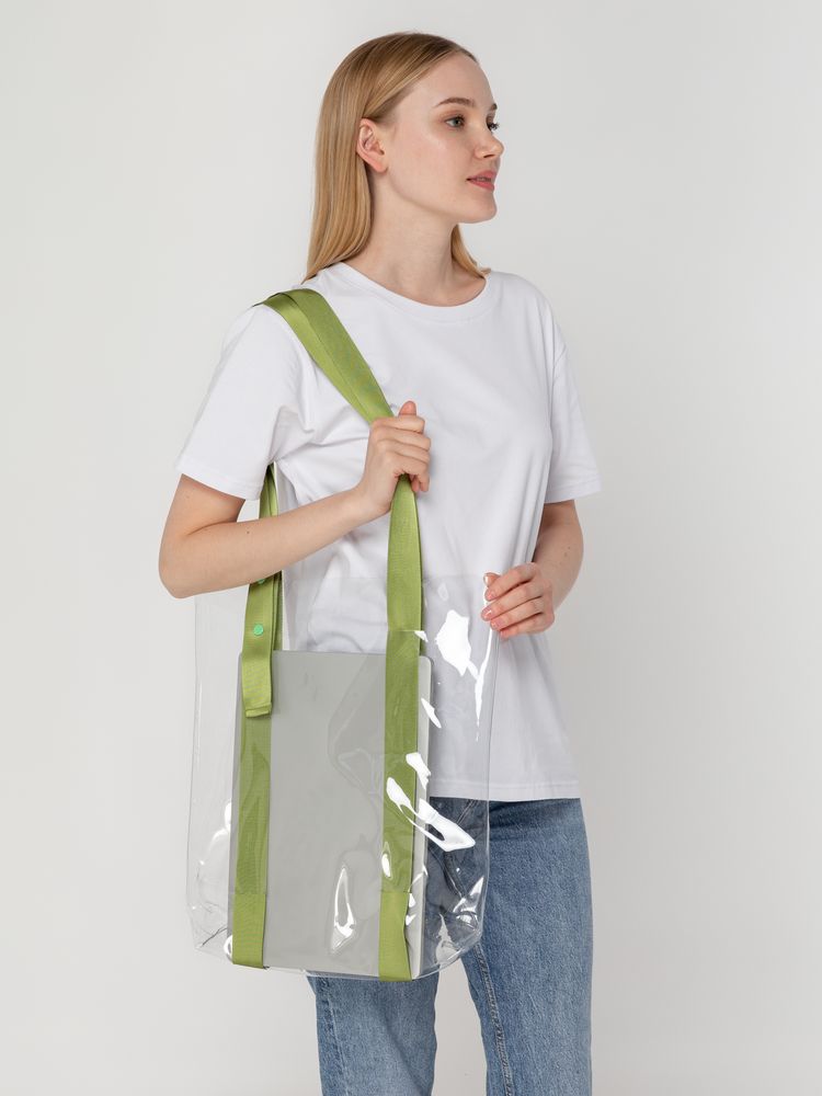 Шопер Clear Fest, прозрачный с зелеными ручками — изображение 5