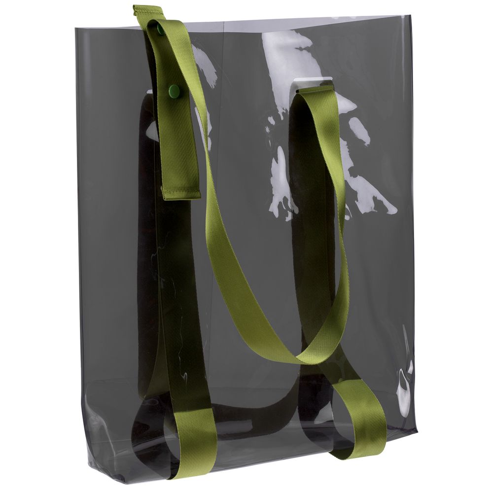 Шопер Clear Fest, прозрачный серый с зелеными ручками — изображение 4