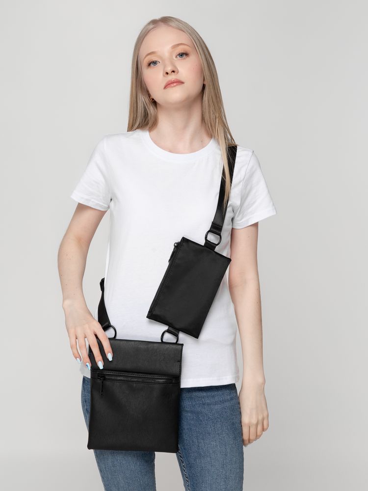 Сумка через плечо ringLink с отстегивающимся органайзером, черная — изображение 7