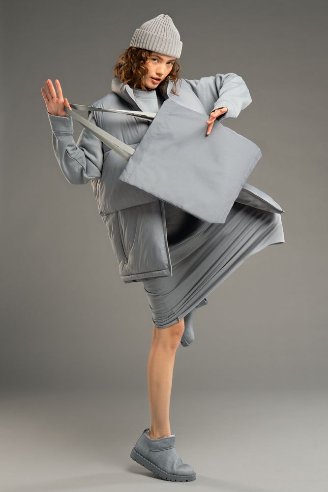 Шопер B5, серый с серыми ручками — изображение 5