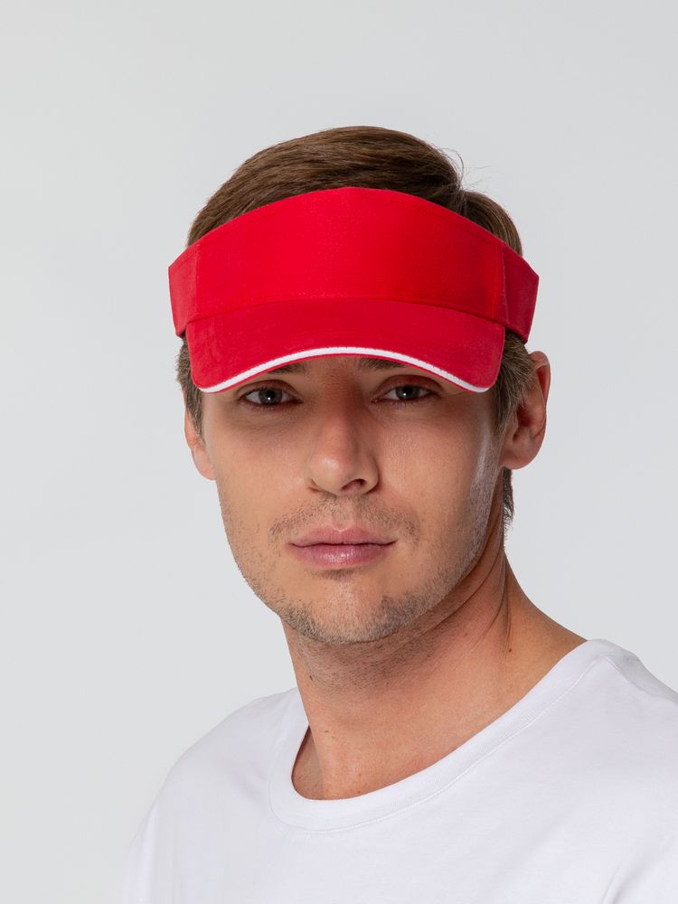 Козырек Active, красный с белым кантом — изображение 6