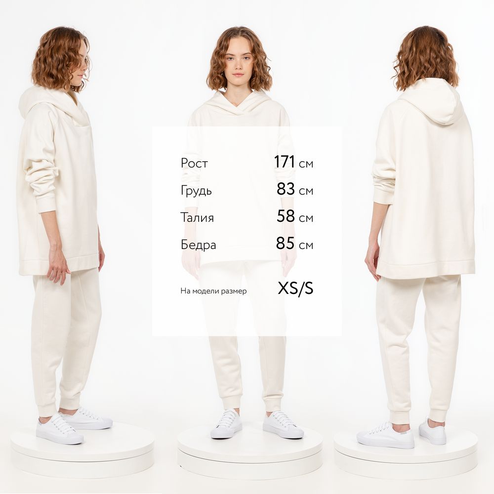 Худи унисекс H1, молочно-белое — изображение 5