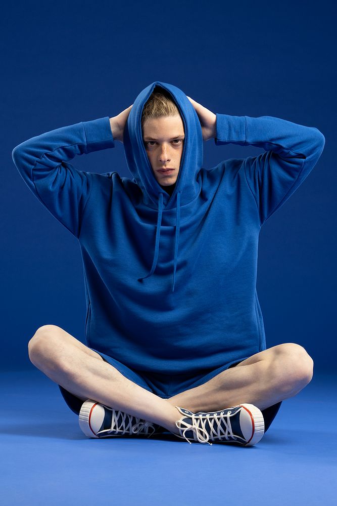 Худи унисекс H2, синее — изображение 4