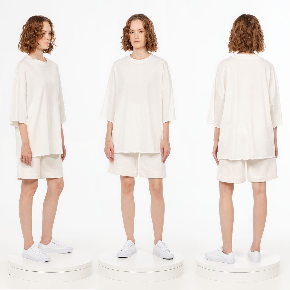 Футболка унисекс оверсайз T1, молочно-белая — изображение 5