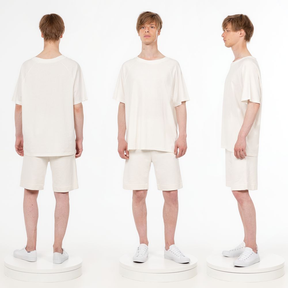 Футболка унисекс оверсайз T2, молочно-белая — изображение 9