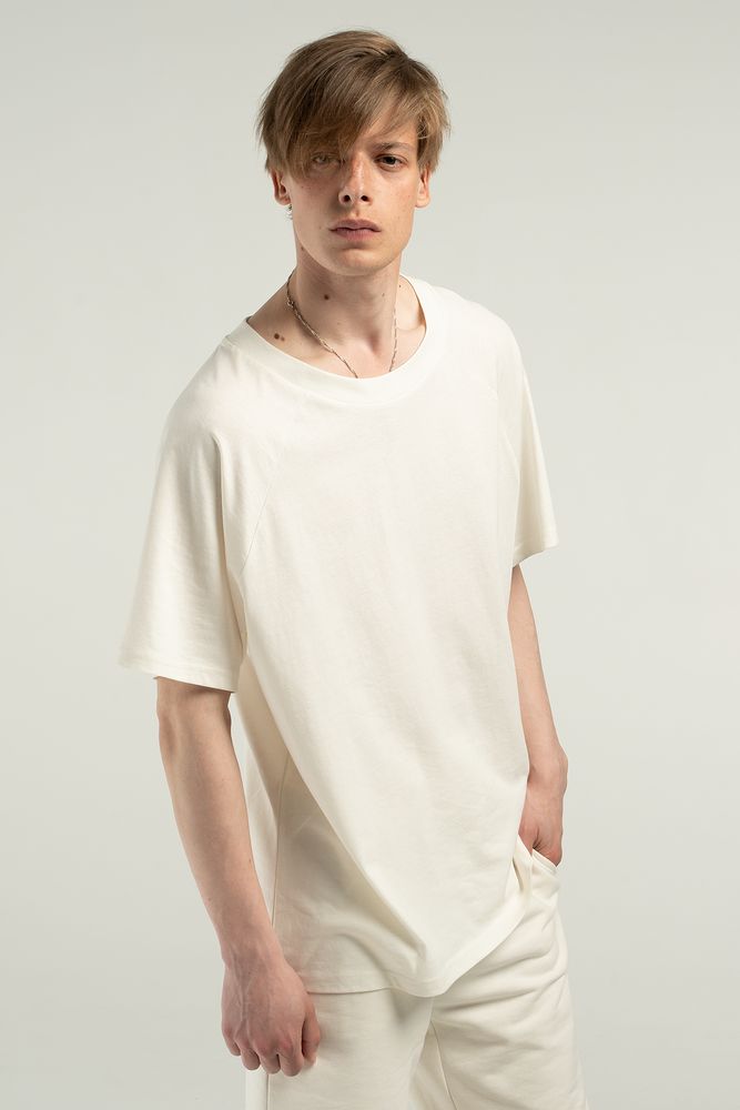 Футболка унисекс оверсайз T2, молочно-белая — изображение 6