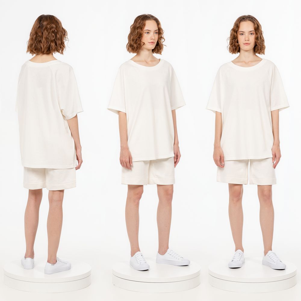Футболка унисекс оверсайз T2, молочно-белая — изображение 7