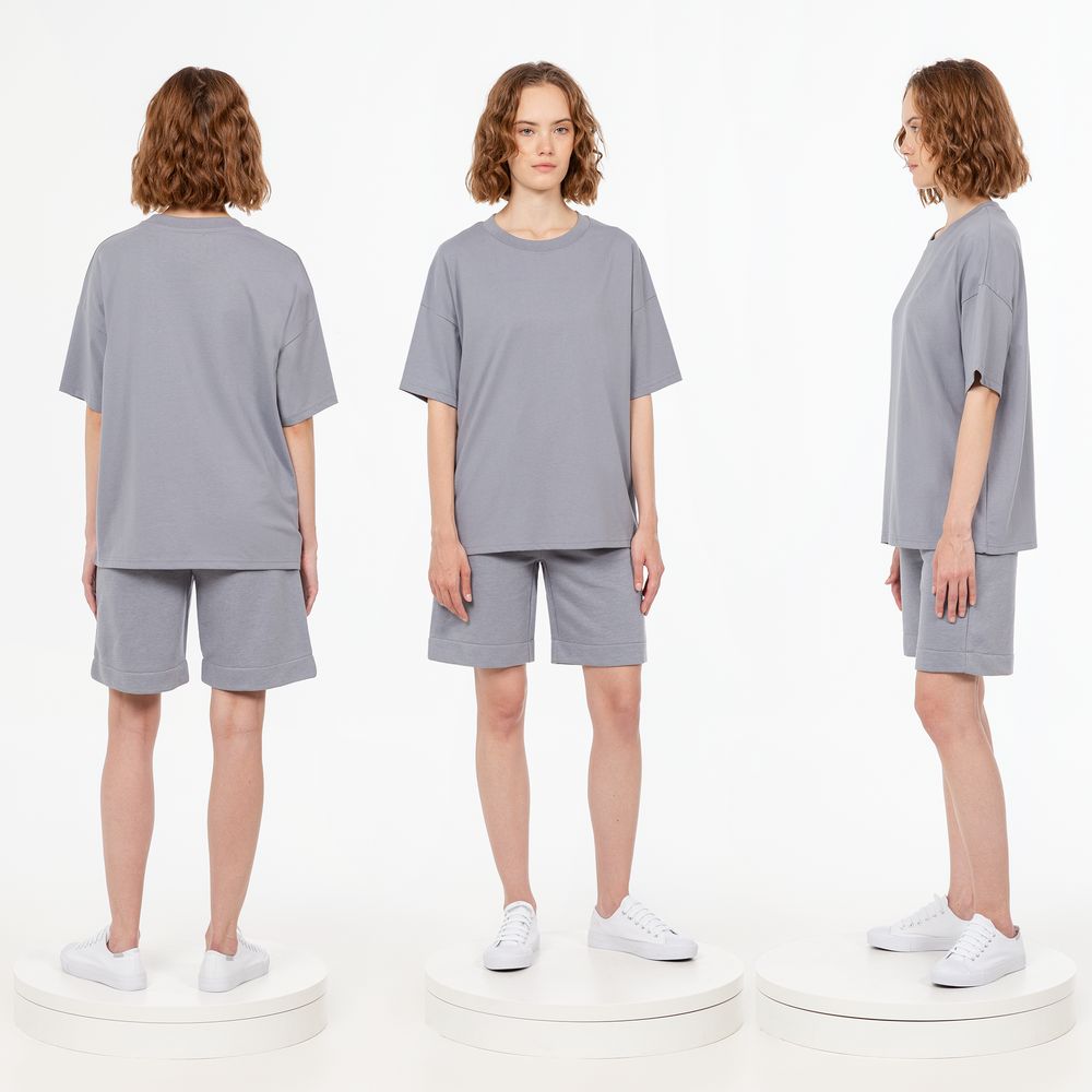Футболка унисекс оверсайз T3, серая — изображение 4