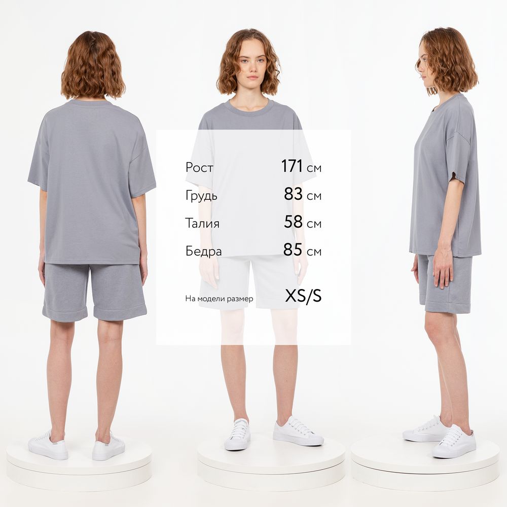 Футболка унисекс оверсайз T3, серая — изображение 5