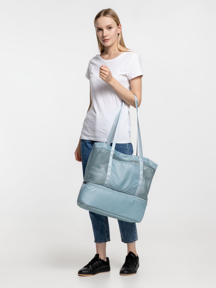 Шопер с термоотделением Verkko, серо-голубой — изображение 8