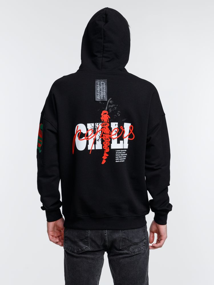 Худи унисекс Hand Some, черное — изображение 19