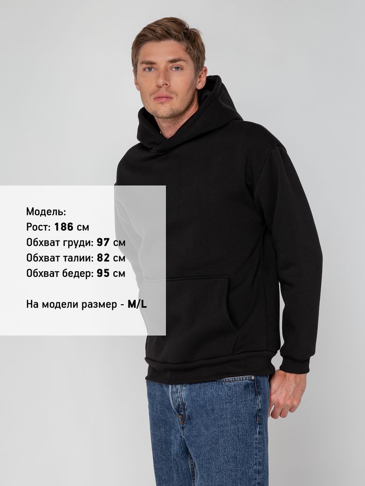 Худи унисекс оверсайз Full Swing, черное — изображение 7
