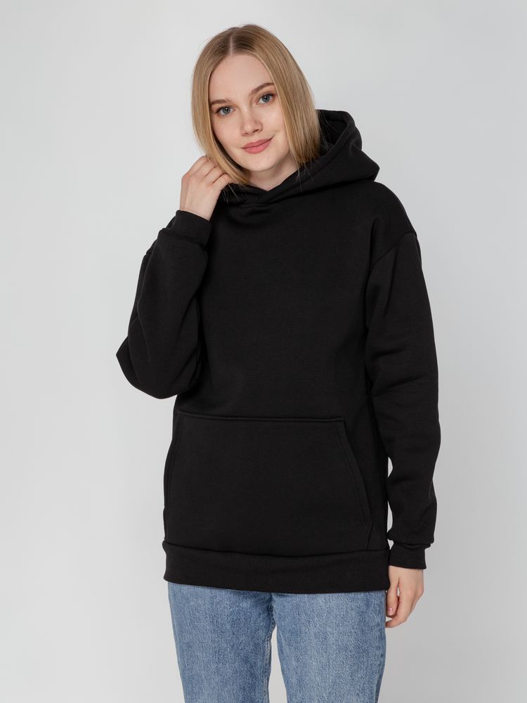 Худи унисекс оверсайз Full Swing, черное — изображение 11