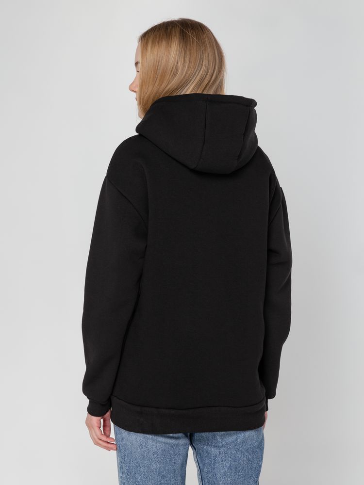 Худи унисекс оверсайз Full Swing, черное — изображение 13