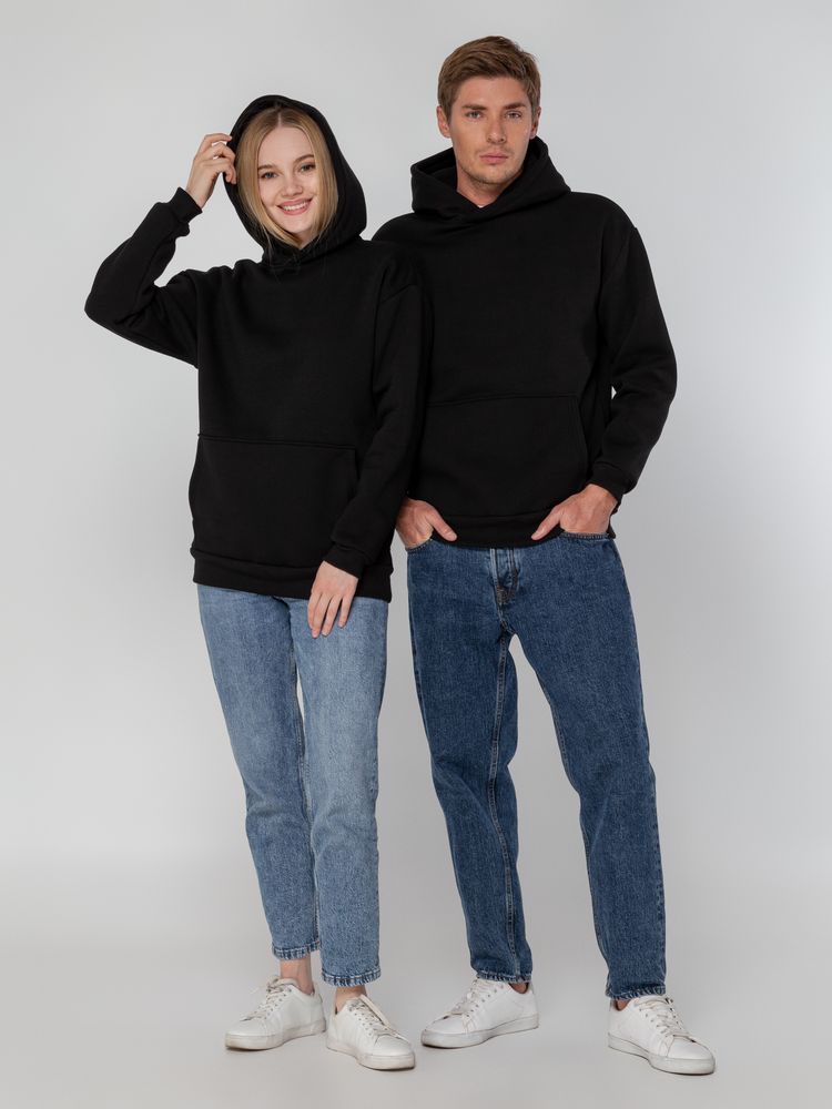 Худи унисекс оверсайз Full Swing, черное — изображение 14