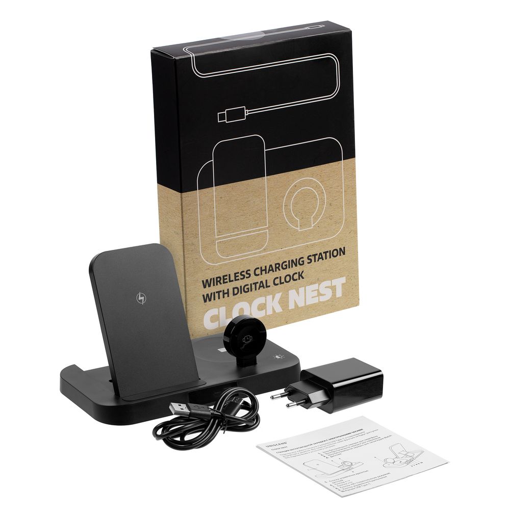 Зарядная станция с часами Clock Nest, черная — изображение 11