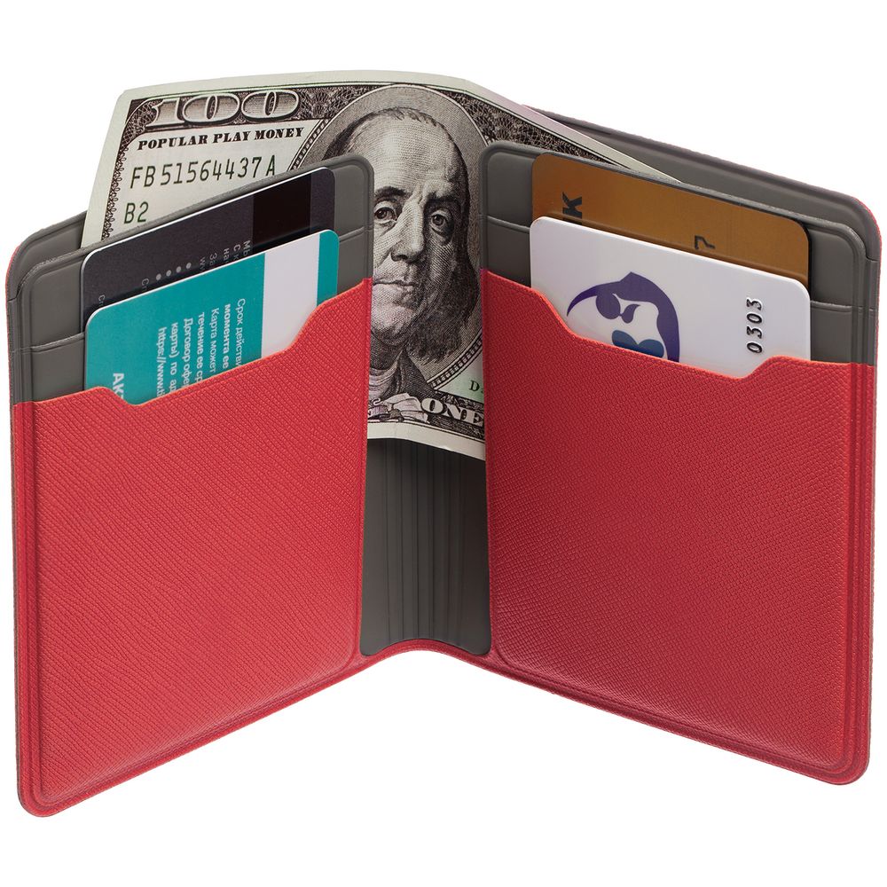 Картхолдер с отделением для купюр Dual, красный — изображение 5