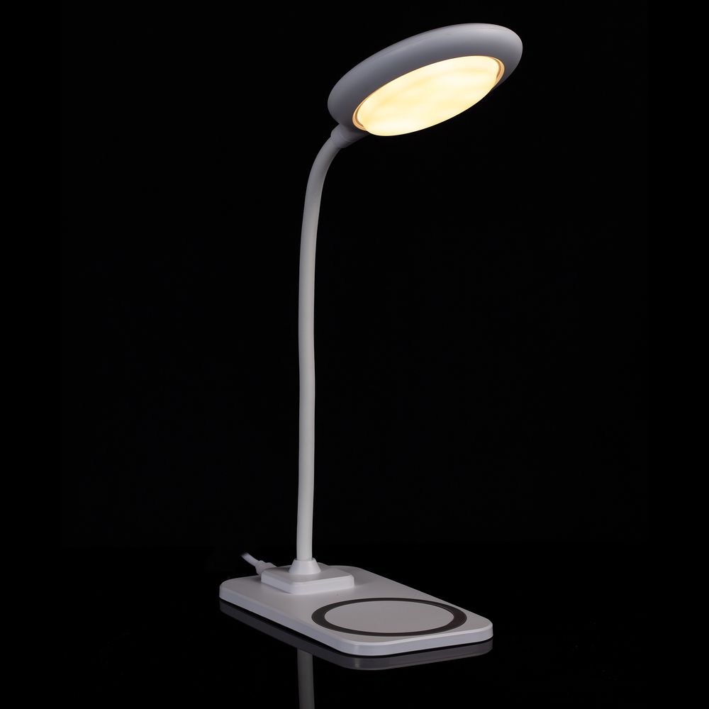Настольная лампа с беспроводной зарядкой Modicum, белая — изображение 14
