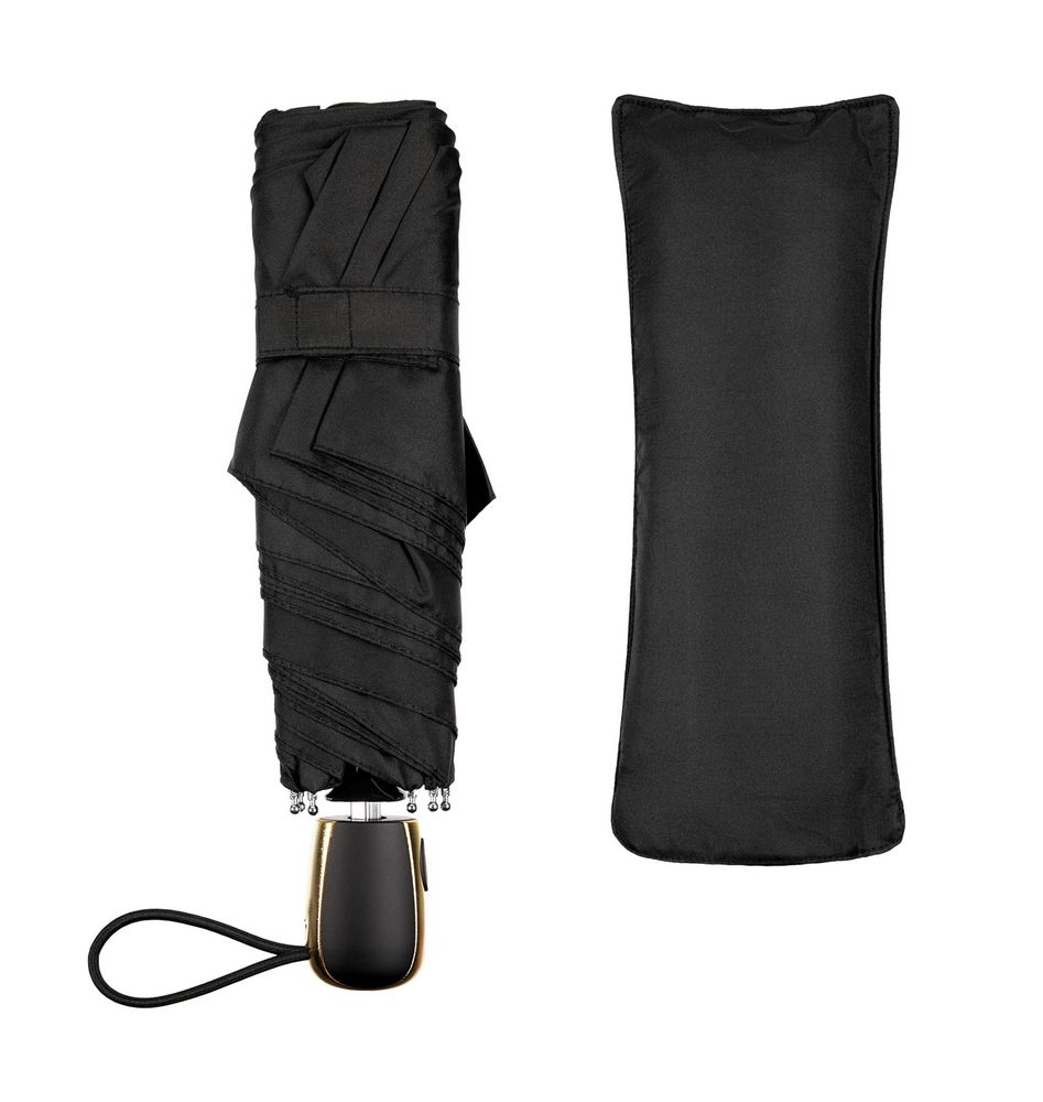 Зонт складной Nicety, черный — изображение 4