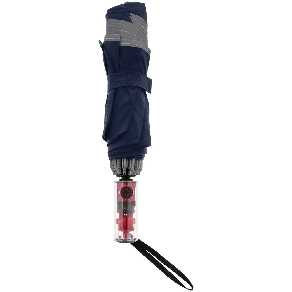 Зонт наоборот складной Futurum со светоотражающим кантом, темно-синий — изображение 5