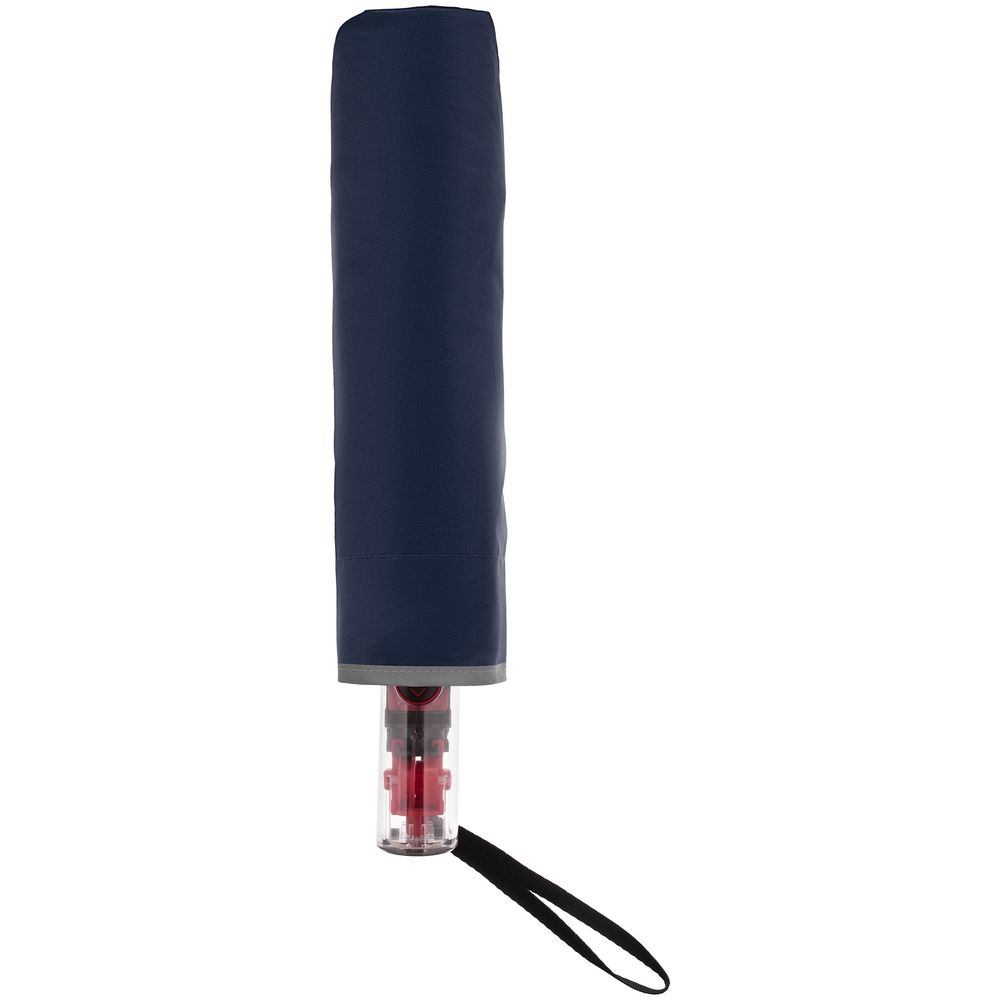 Зонт наоборот складной Futurum со светоотражающим кантом, темно-синий — изображение 7