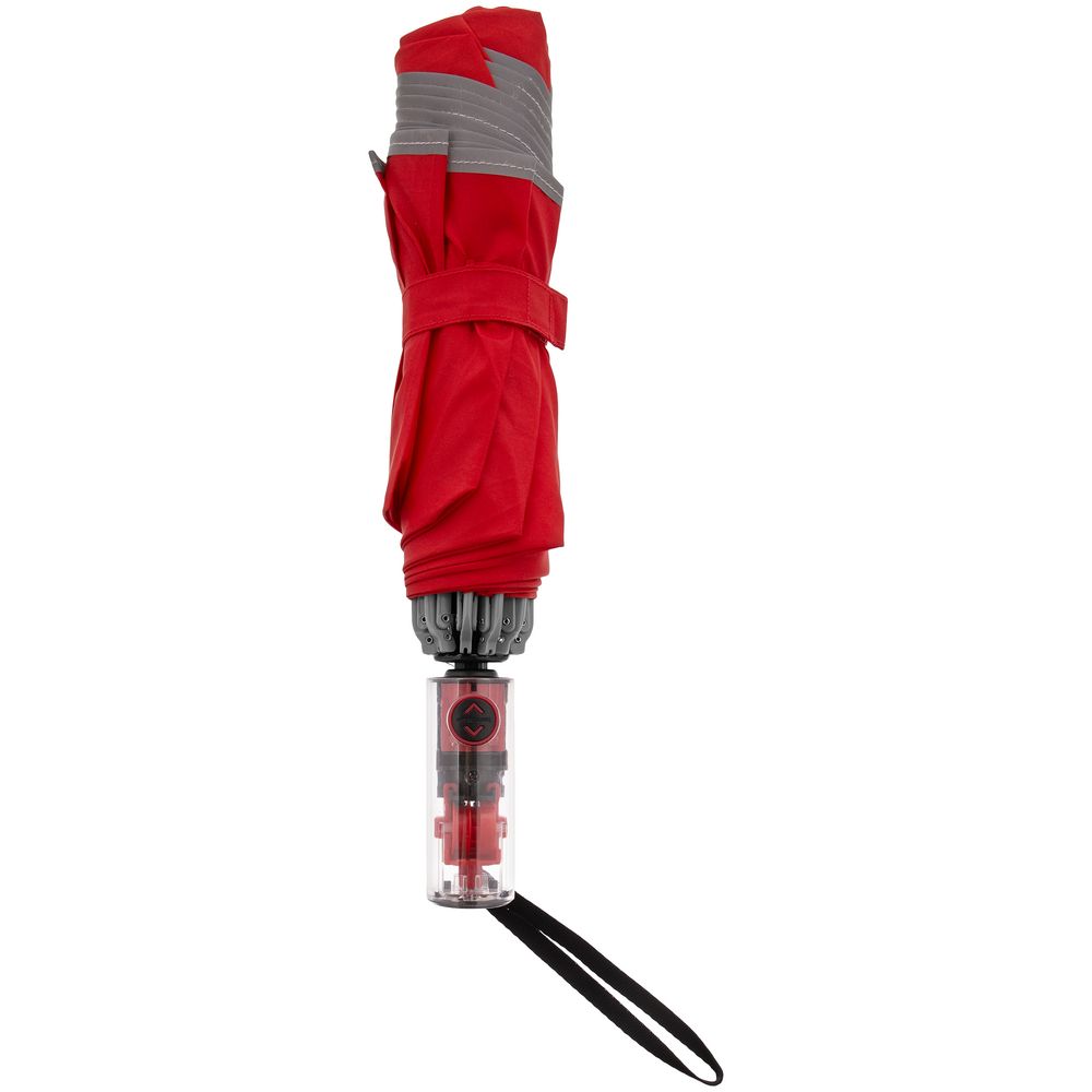 Зонт наоборот складной Futurum со светоотражающим кантом, красный — изображение 5