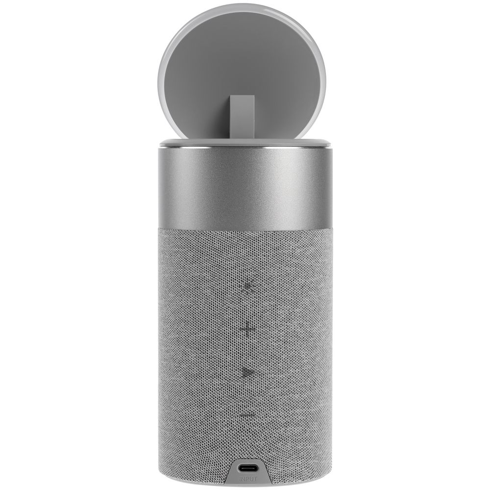 Колонка c беспроводной зарядкой и подсветкой Charge House, серая — изображение 10